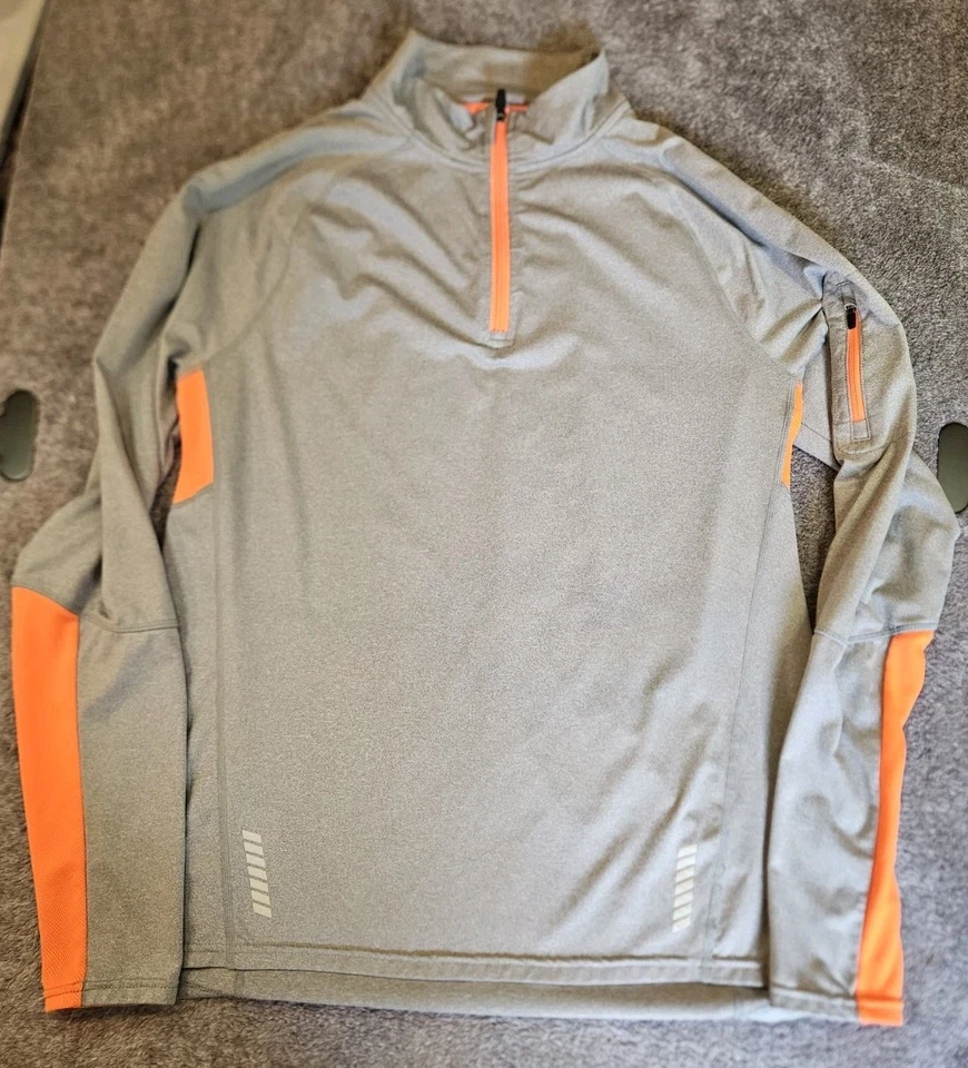 Fila Sport Shirt Mens L Gray Active Long Sleeve 1/4 Zip Pullover Performance - Image 1 of 4