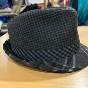 Grey Plaid Ben Sherman Fedora Hat - Picture 1 of 5