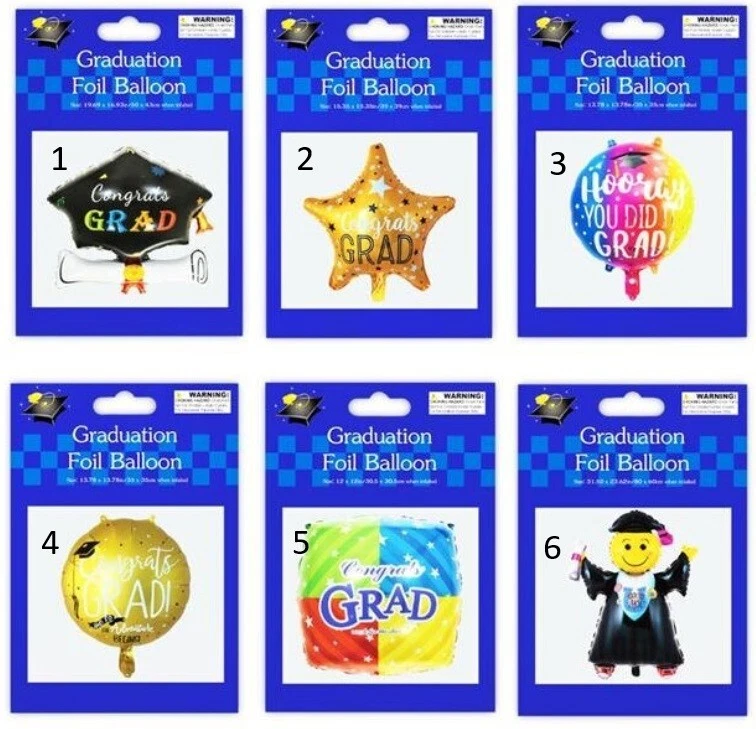 Globo de lámina de graduación con pajita PB Insert Products G24137 Nuevo en caja Foto 1 de 1