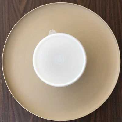 Bandeja de servir de plástico vintage Tupperware 492-2 Chip N Serve tazón adjunto con tapa Foto 1 de 4