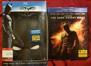 The Dark Knight ( Blu-ray) Limited Edition Batman Mask & Rises w/ slipcover lot - Picture 1 of 6