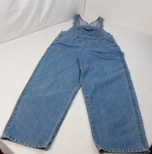 Squeeze Jeans 90s Carpenter Bibbed Overalls Cropped Tapered Leg Size M Vintage - Picture 1 of 15