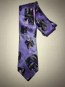 Mens Missoni Orange Label Vibrant Art Purple Pink Green Silk Tie Italy - Picture 1 of 5