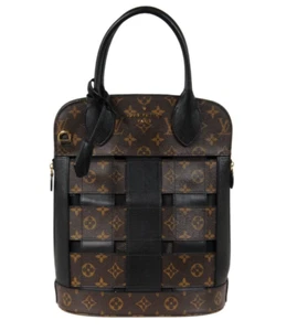 Louis Vuitton LV Monogram Tressage MM Tote Bag Brown Black Mesh Coated Canvas - Picture 1 of 19