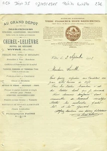 Dépt 35 - Vitré - Petite Entête de l'Hôtel de Sévigné du 03/09/1915 - Picture 1 of 1