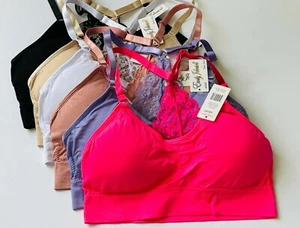Sports Bras 3-6 Bra Yoga Gym Sleep Lace Racer Back Top 4008 No wire Soft Comfort - Picture 1 of 16