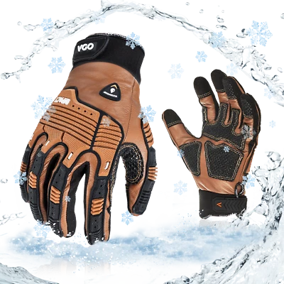 Vgo 1Pair -20°C/-4°F 冬季防水机械手套,冰柜使用 (CA7722FLWP) — 第 1/4 张图片