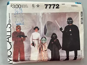 McCall's Star Wars Pattern 7772 Characters Costume Sewing Child Size Small Uncut - Picture 1 of 4