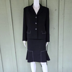 NWT LE SUIT Black Career Skirt Suit 14P Petite - Picture 1 of 5
