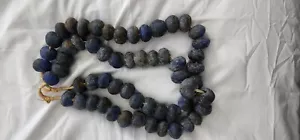 2 Strands of Large Old Bottle Beads Cobalt Blue 1700 - 1800's - Picture 1 of 10