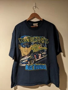 Vintage 90s Rusty Wallace Nascar Chase Authentic Blue X-Large T-Shirt - Picture 1 of 6