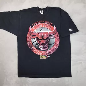 Vintage Chicago Bulls Shirt Men Large Starter Team Logo Champion NBA Finals 1998 - Picture 1 of 9