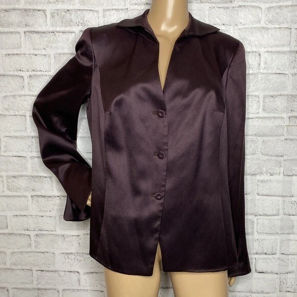 Akris purple silk blazer 12 - Image 1 of 4