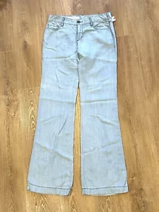 Anthropologie Pilcro pantaloni chambray vita alta pantaloni blu leggeri 26 nuovi - Foto 1 di 12