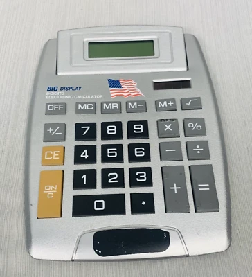 Calculator Big Display 8-digits Electronic flip top, pre owned- Works - Image 1 of 4