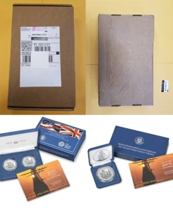 Mayflower 400th Anniversary Boxed Silver 2 Coin Set + Silver proof medal - Picture 1 of 10