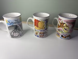 Vintage Disney Winnie The Pooh Ceramic Mug Set Of 3 Iggledy Piggledy” Rare - Picture 1 of 6