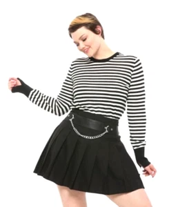 NWT Royal Bones By Tripp Sz 4X 4XL Black Chain Pleated Skirt - Picture 1 of 8