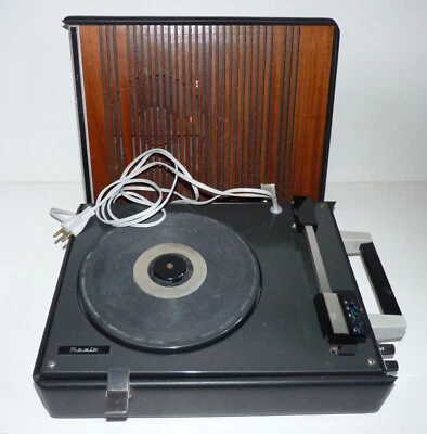 Tourne-disques platine vinyle portable vintage - REELA - Enceinte intégrée - Photo 1/4