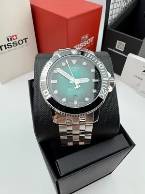 Tissot Seastar 1000 Automatic Green Dial Watch T120.407.11.091.01 Steel Band - Image 1 of 4