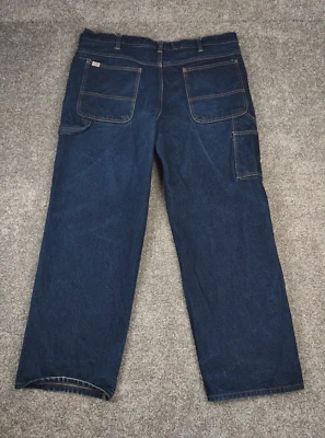 Pantalones de mezclilla Big Mac para hombre 40x30 azul carpintero ropa de trabajo bota de construcción recta Foto 1 de 4