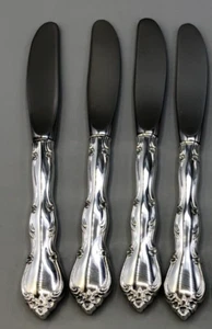 Rose Tiara by Gorham Sterling Silver set of 4 Butter Spreaders 6.5" - Picture 1 of 3