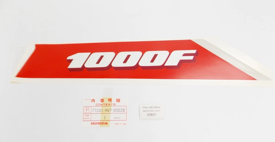 OEM HONDA 1991 CBR1000F RAYA A CALCOMANÍA R. ASIENTO TRASERO CAPÓ TIPO 7 77261-MW7-300ZB Foto 1 de 1