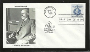 THOMAS MASARYK CHAMPION OF LIBERTY FDC 1960 WASHINGTON, DC JERRY'S COVERS 1 of 1 - Picture 1 of 1