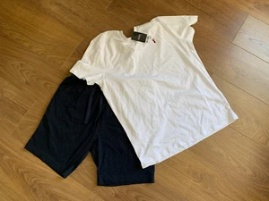 BNWT NEXT Mens pyjamas. Blue shorts & white t shirt top pjs. size M - Picture 1 of 4