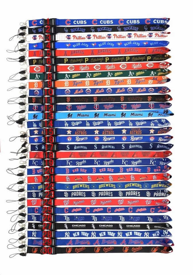 MLB Lanyard 22" Quick Release & Breakaway Clasp 30 Teams Badge Holder Keychain - Image 1 of 4
