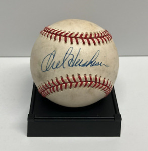 Orel Hershiser LA Dodgers Signed Autographed Baseball with COA & display cube