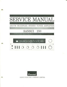Vintage Sansui Modell 250 AM/FM Multiplex Stereo Tuner Verstärker Service Handbuch  - Bild 1 von 3
