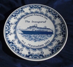 MS MAASDAM PLATE~Inaugural 1993~Holland American Line - Picture 1 of 2