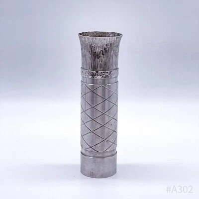 Vintage 70er Jahre Design Vase Hammerschlag Handarbeit | 5,5x21,5cm - Bild 1 von 4