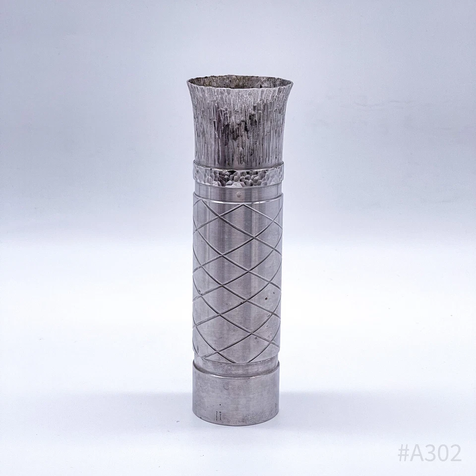 Vintage 70er Jahre Design Vase Hammerschlag Handarbeit | 5,5x21,5cm - Bild 1 von 4