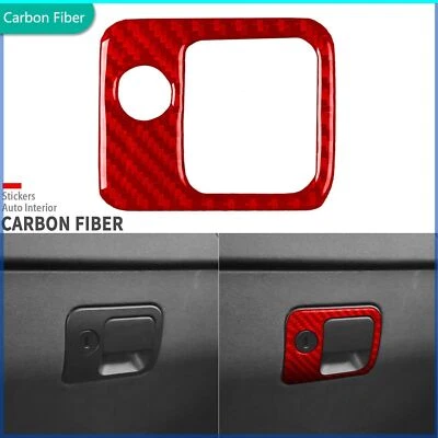 Guantera de almacenamiento copiloto de fibra de carbono roja mango marco moldura para Saab 9-5 99-05 Foto 1 de 4