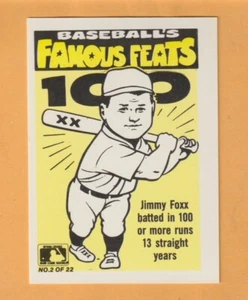 Pegatinas Jimmie Foxx Philadelphia A's 1986 Fleer Team Salón de la fama - Imagen 1 de 2