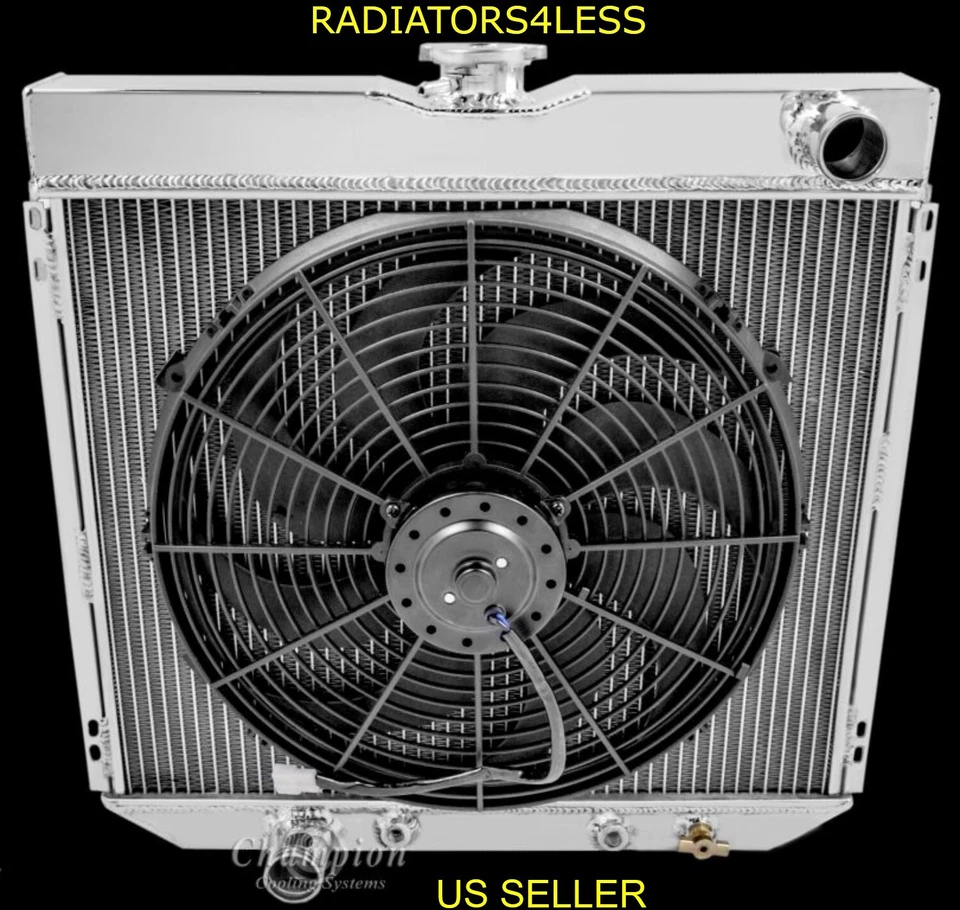 CHAMPION 3 FILAS RADIADOR ALUMINIO VENTILADOR 16" 69 70 MUSTANG COMET FAIRLANE 20" NÚCLEO Foto 1 de 2