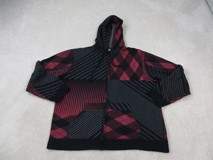 VINTAGE Hybrid Hoodie Men Extra Large Black Red Y2K Goth Grunge Sweatshirt Adult - Picture 1 of 10