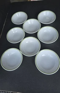 Set 8 ciotole per cereali vintage Corelle by Corning fascia bianca verde 6,25" made in USA - Foto 1 di 6