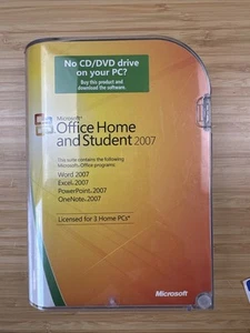 Microsoft MS Office Home and Student 2007 Word Excel PowerPoint OneNote W/ Key - Photo 1/4
