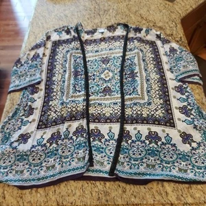 Plumero Kimono Mujer Bila XL/2XL Lagenlook Boho Festival Frente Abierto Crochet - Imagen 1 de 16
