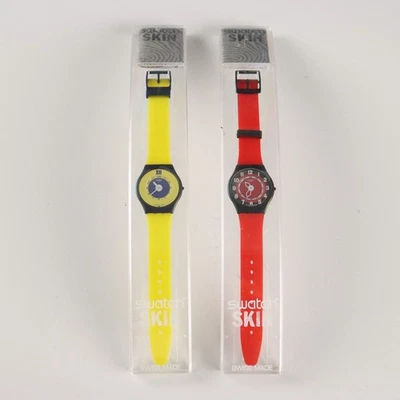 Montres Swatch Skin Vintage Rouge SFB102 Jaune SFN101 1996 Originales - Photo 1/4