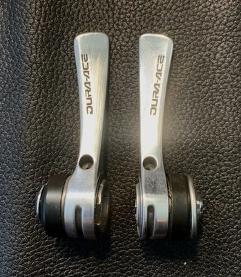 Polished Shimano Dura-Ace SL-7401 Downtube Shifters 7-Speed SIS shift Levers - Image 1 of 4