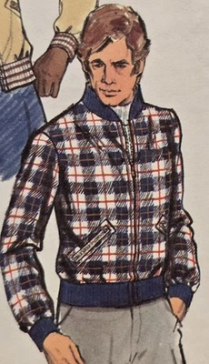 Chaqueta de hombre semi-ajustada rara vintage con patrón Butterick 6969, S 20/C 36,5. Foto 1 de 4