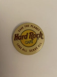Hard Rock Cafe Love All Serve All Pin Back Button P59 - Picture 1 of 3