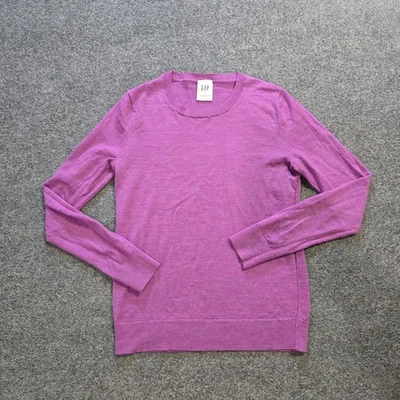GAP Sweater Womens Size Small Purple Merino Wool Crew Neck Long Sleeve Casual - Image 1 of 4