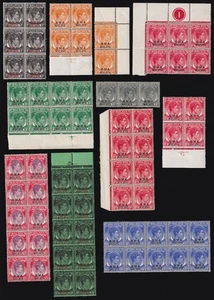BMA Malaya Stamps 1945-48 1c. - 50c. Mint Multiples / Blocks Etc - Picture 1 of 2