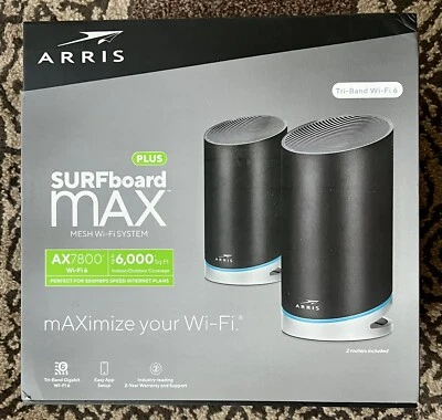 ARRIS SURFboard MAX Plus Mesh AX7800 Wi-Fi 6 AX Router System 2-Pack W130+BONUS! - Image 1 of 4
