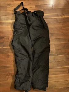SPORT ESSENTIALS BOYS OVERALLS SKI SNOW SIZE MEDIUM BLACK STRAPS OVERALLS GUC - Picture 1 of 3